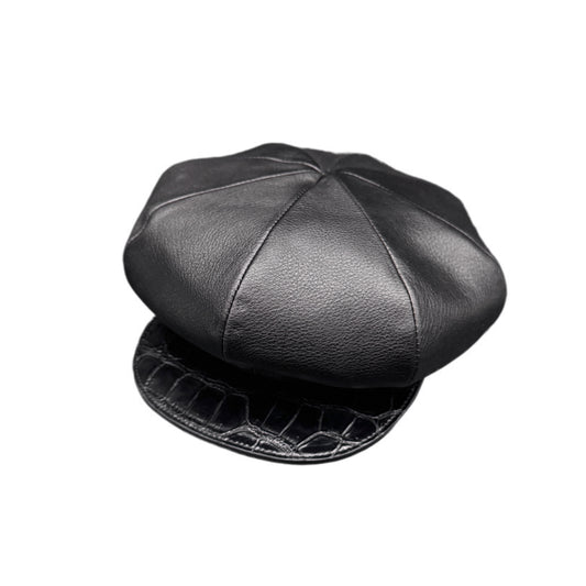 SOTOMI×ATSU ORIGINAL CHROME LEATHER × CROCODILE POROSUS Casquette【クロムハイド/クロコダイル/ポロサス/キャスケット】