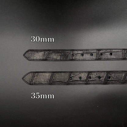 クロコダイル ポロサス レザーベルト/ニッケル・ダールバックル -Crocodile Porosus Leather Belt-