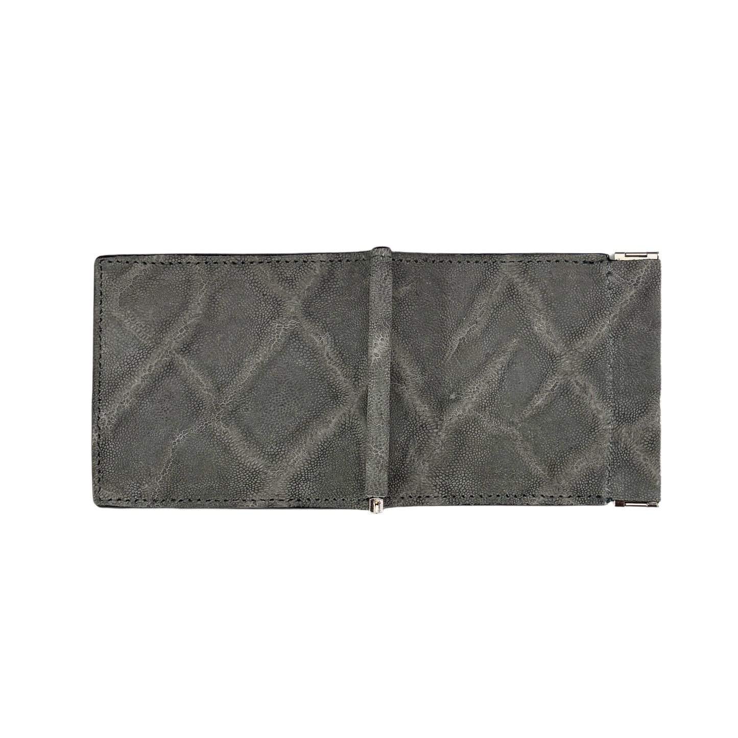 【エレファント】象革マネークリップウォレット-GRAY Elephant Money Clip Wallet