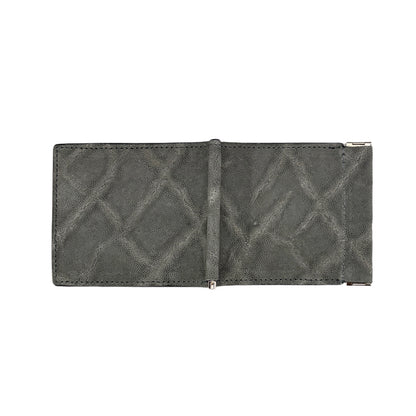 【エレファント】象革マネークリップウォレット-GRAY Elephant Money Clip Wallet