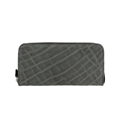 【エレファント】象革ラウンド長財布-GRAY Elephant Round Wallet