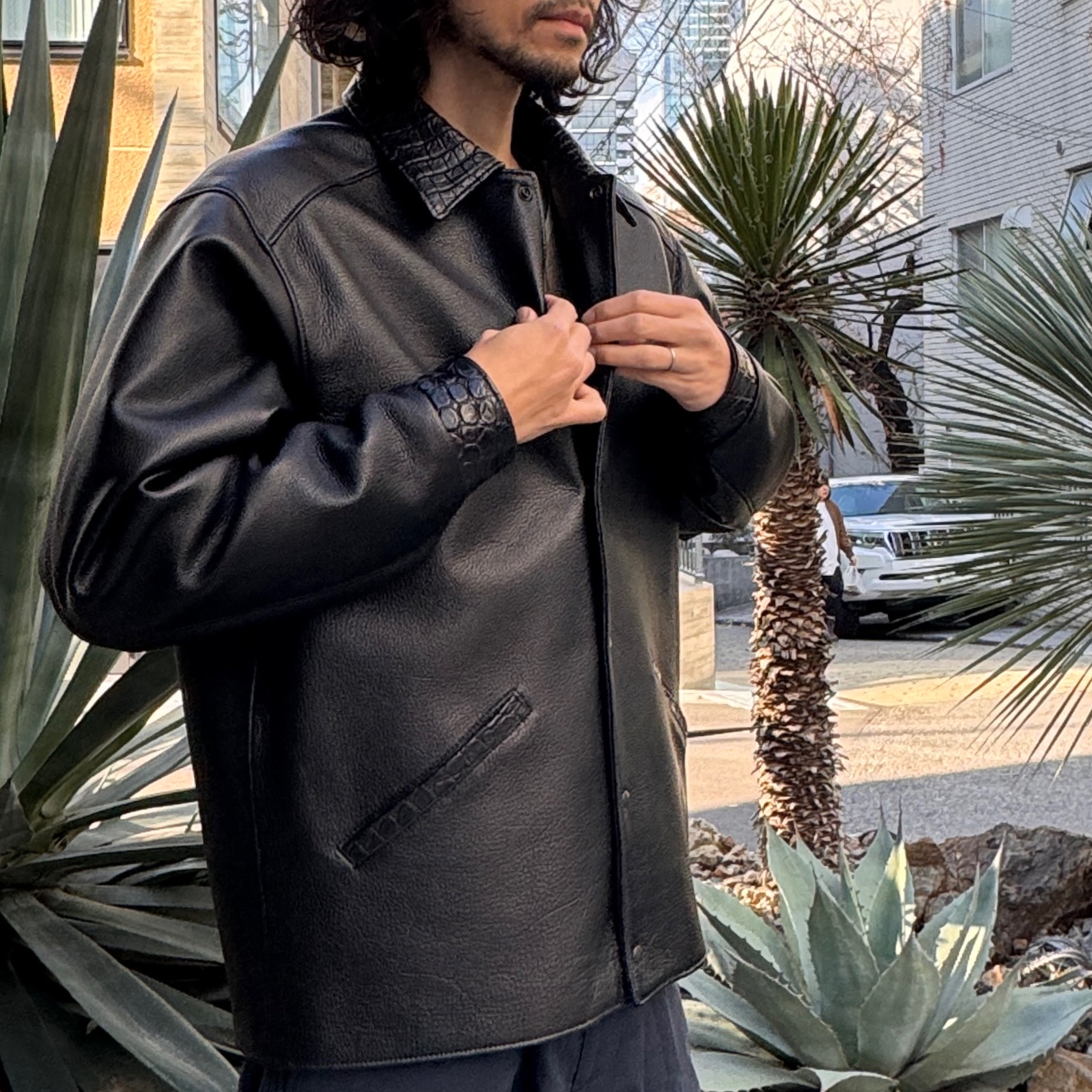 SOTOMI×ATSU CROCODILE POROSUS CAR COAT Type.1【クロコダイル
