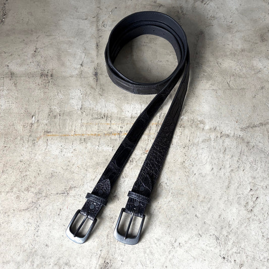 クロコダイル ポロサス レザーベルト/ダールブラックバックル -Crocodile Porosus Leather Belt-