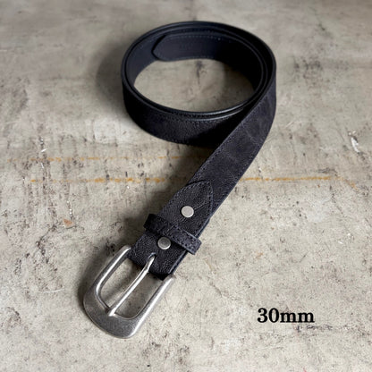 エレファントレザーベルト(象革ベルト)/ニッケルつや消し加工(シルバーカラー)バックル -Elephant Leather Belt-