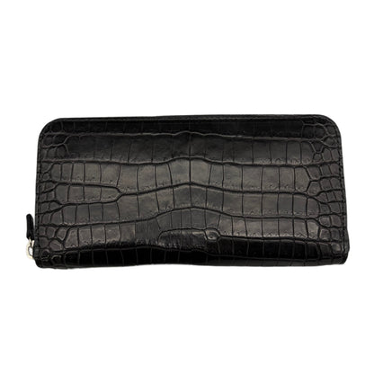 【クロコダイルポロサス】ワニ革ラウンド長財布-Round Wallet
