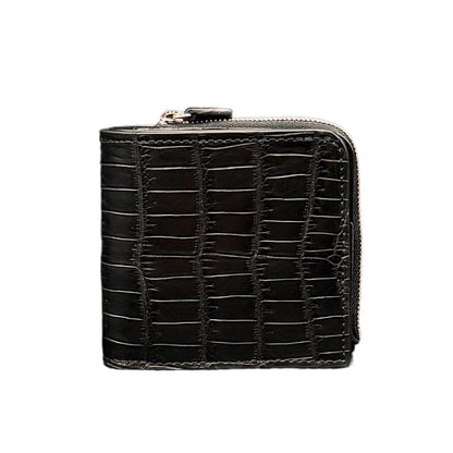 【クロコダイルポロサス】ワニ革二つ折り財布スモール-Small Wallet