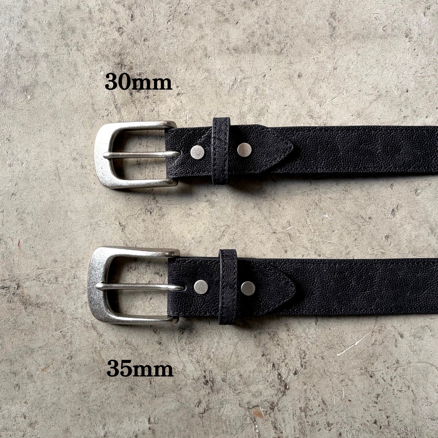 エレファントレザーベルト(象革ベルト)/ニッケルつや消し加工(シルバーカラー)バックル -Elephant Leather Belt-