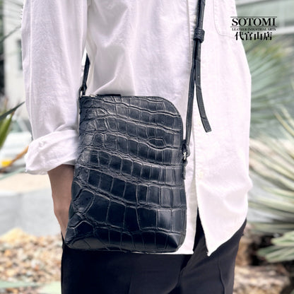 【クロコダイルポロサス】ワニ革ショルダーバッグ- Crocodile Porosus Shoulder Bag