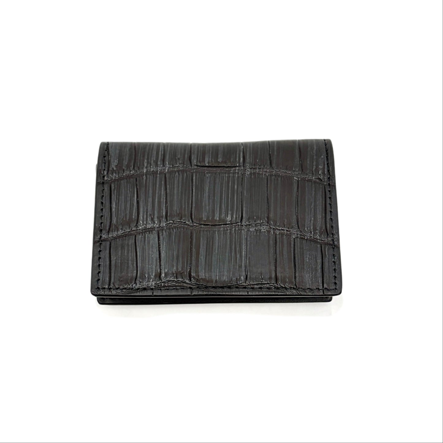 【クロコダイルポロサス】 ワニ革ブライドル カードケース-BRIDLE CARD CASE
