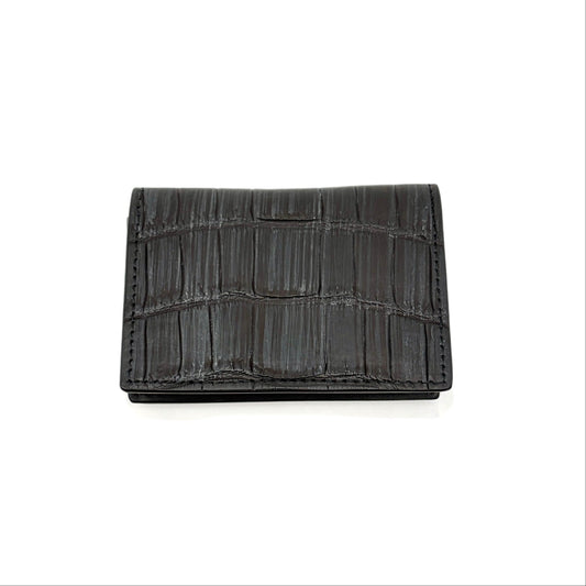 【クロコダイルポロサス】 ワニ革ブライドル カードケース-BRIDLE CARD CASE