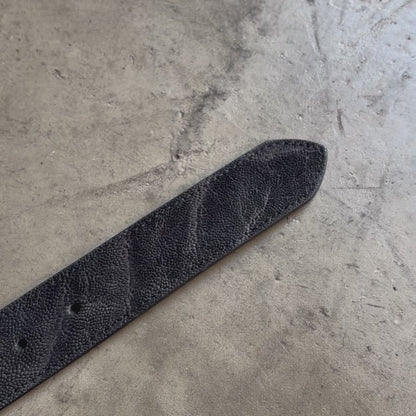 エレファントレザーベルト(象革ベルト)/ニッケルつや消し加工(シルバーカラー)バックル -Elephant Leather Belt-