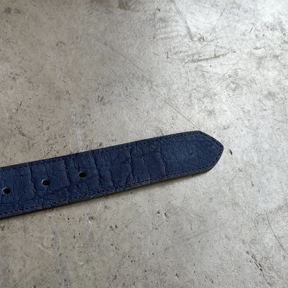 エレファントレザーベルト藍染め(象革ベルト)/ニッケルつや消しバックル -Elephant Leather Belt INDIGO